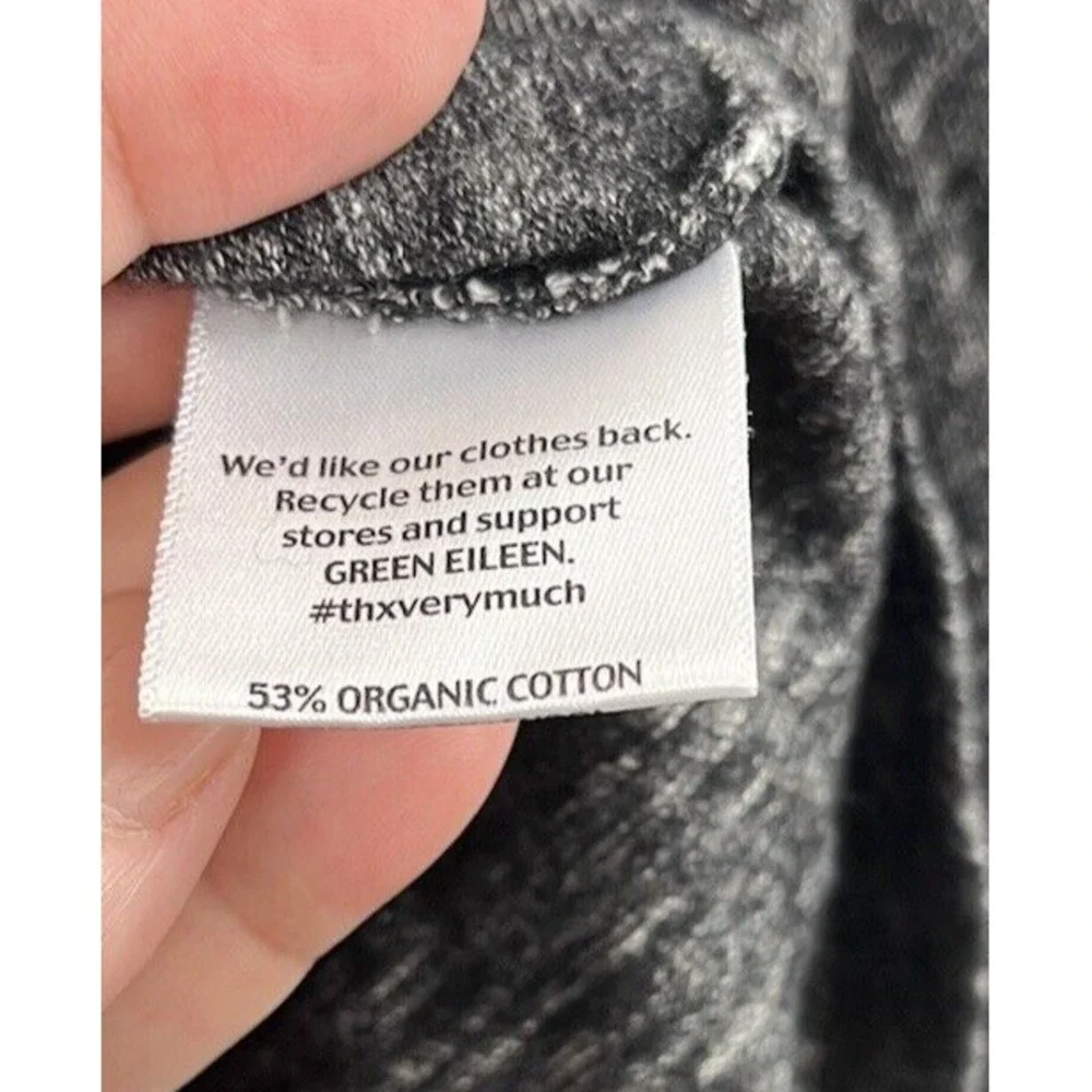 Eileen Fisher‎ Dark Gray Shirt Sweater Organic Cotton Wool Small Medium Bodycon - Picture 4 of 6